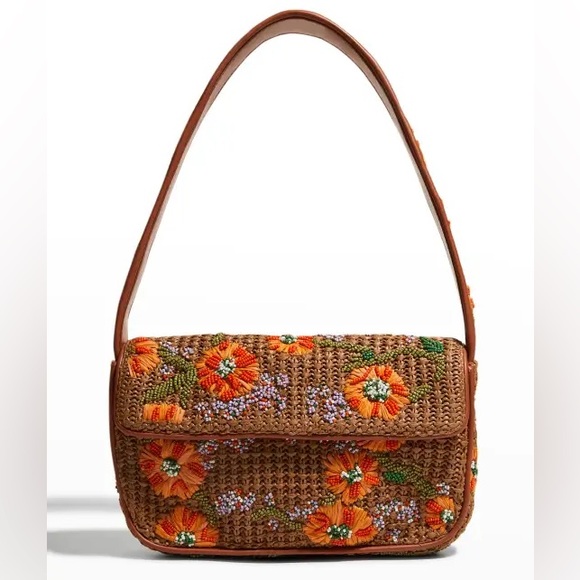 STAUD Handbags - Staud Tommy Beaded Raffia Bag